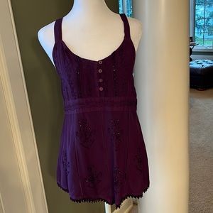 New purple beaded top size S